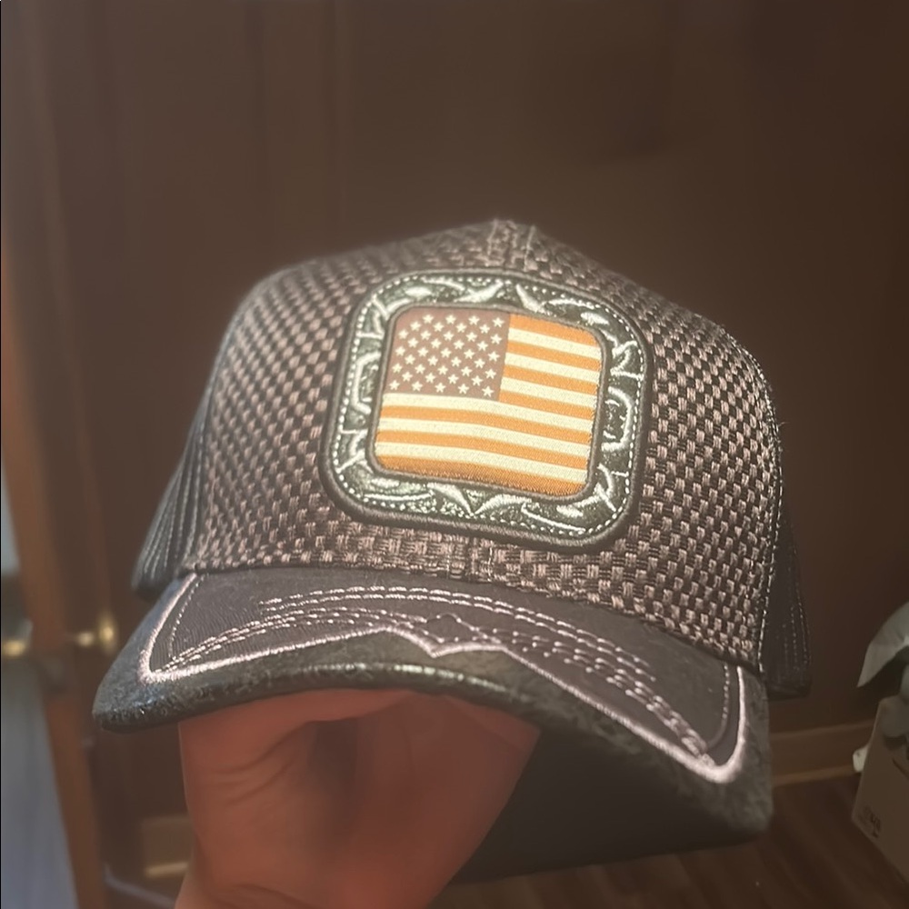 Patriotic Black and Gray Trucker Hat